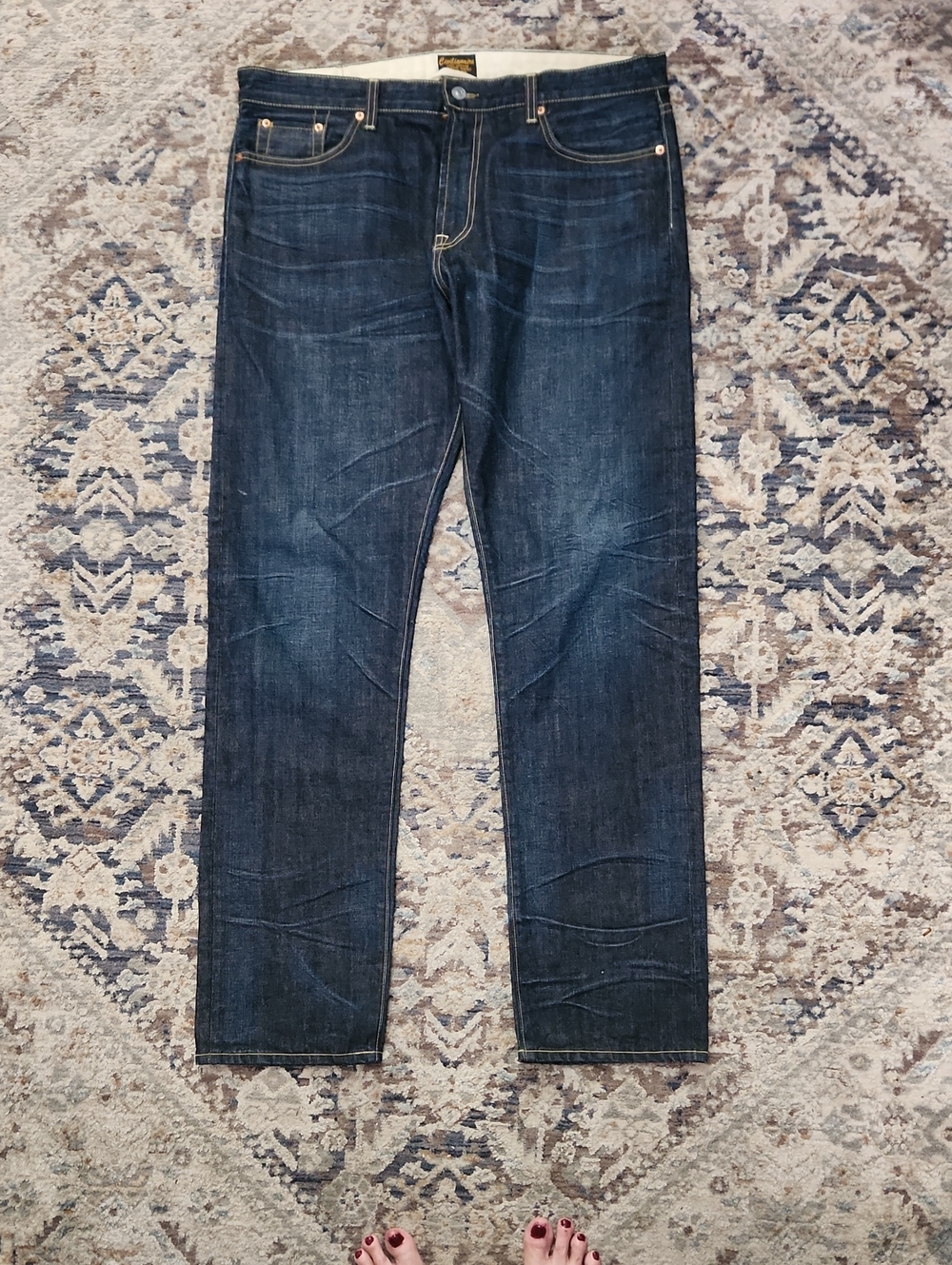 Civilianaire Men's Dark Blue Straight Fit Jeans